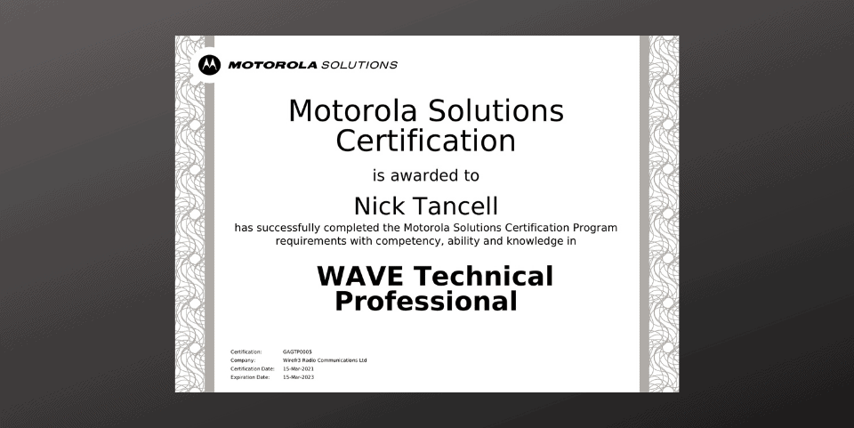 Motorola wave ptx accreditation